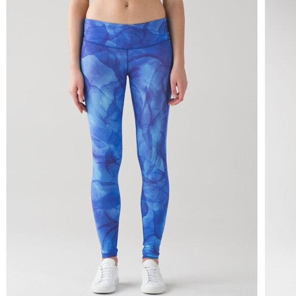 lululemon athletica Pants - Lululemon Wunder Under Pant III Midnight Tulle Multi - Size 6 Blue Leggings